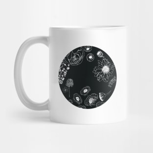 Black Florals Mug